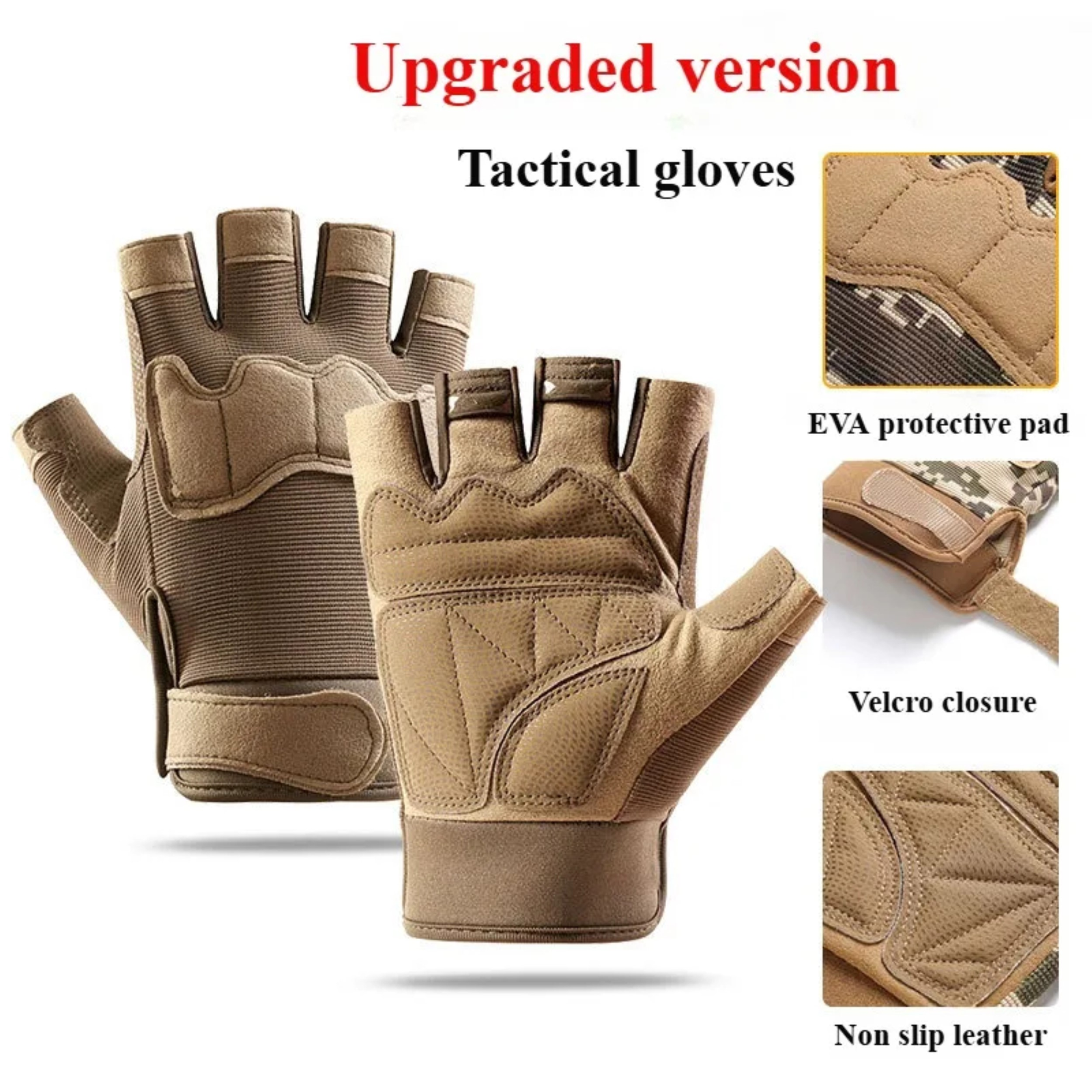 Outdoor Army Military Tactical Motorcycle Hunt Hard Knuckle Half Finger Gloves