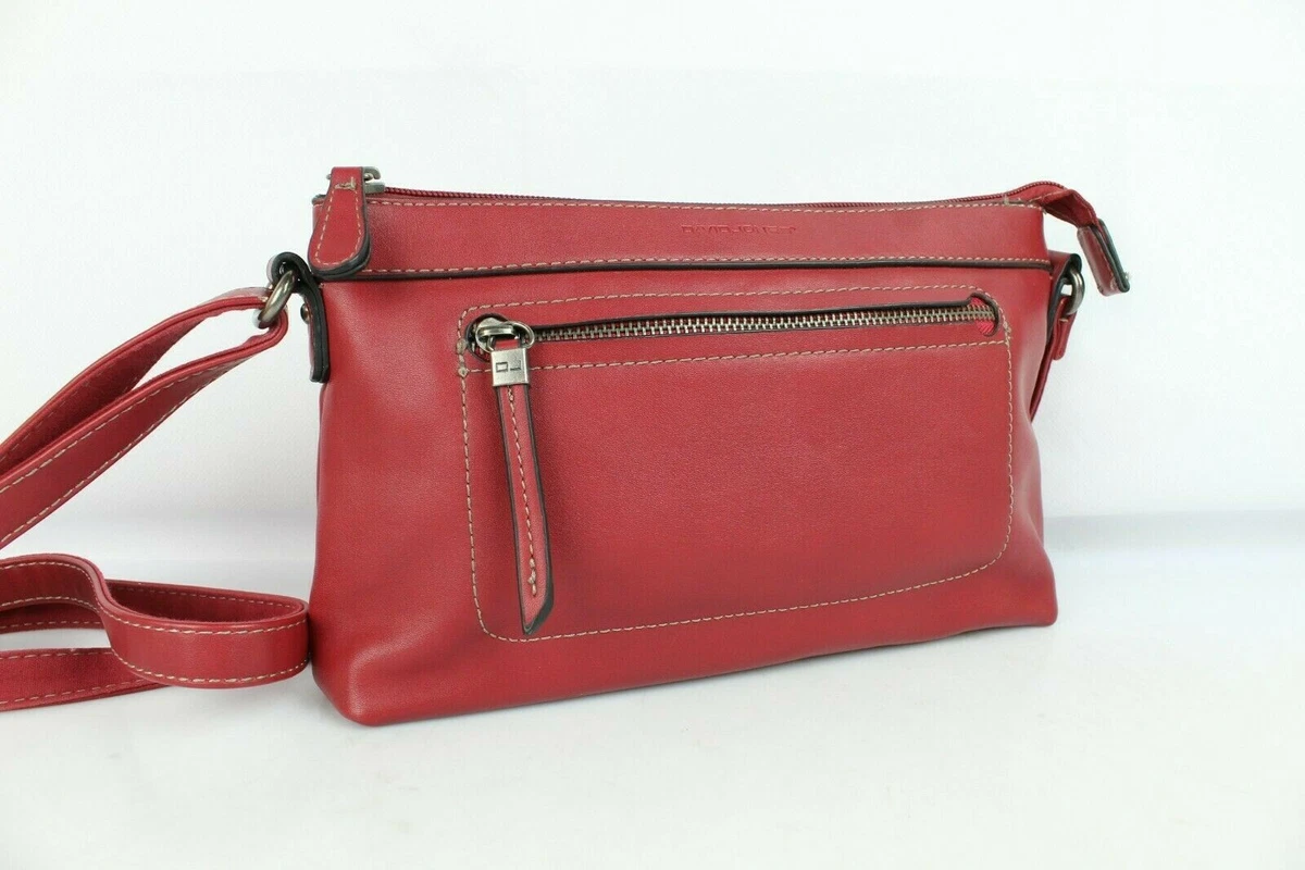 David Jones Small Shoulder Bag Red Leather Very Good Condition