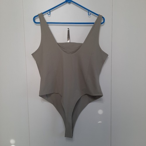 Reoria Bodysuit 2xl New Square Neck Sleeveless Tank Tops Bodysuits Sage Gray - Picture 2 of 7