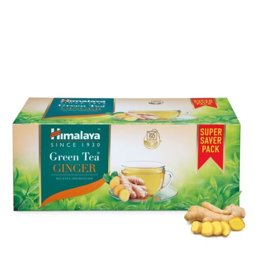 Himalaya Wellness Pure Herbs Green Tea Ginger | Relieves Indigestion | 60 Bags - Picture 3 of 4