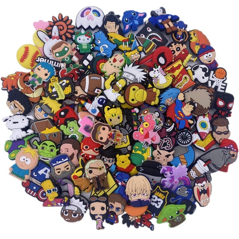 30,60,90,120 piezas PVC aleatorio diferentes formas dijes para zapatos para decoración de zapatos Foto 4 de 4