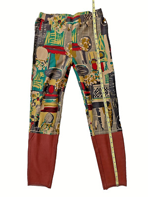 Mori Kei Patchwork Print Leggings Size S Vintage Artwear Boho Cottagecore