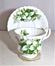 Royal Albert Trillium Teacup & Saucer Set, Bone China, England