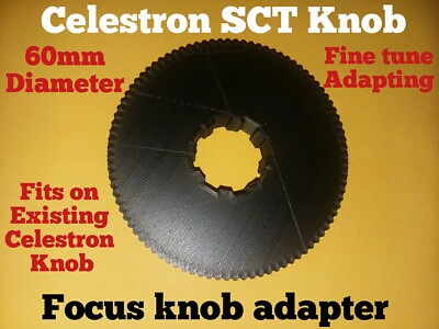Fine Focus Knob for Celestron SCT Telescopes 70mm Dia-fits over existing knob 