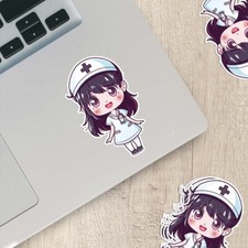 Cute Nurse Sticker Weatherproof Vinyl for Water Bottles, Laptops More