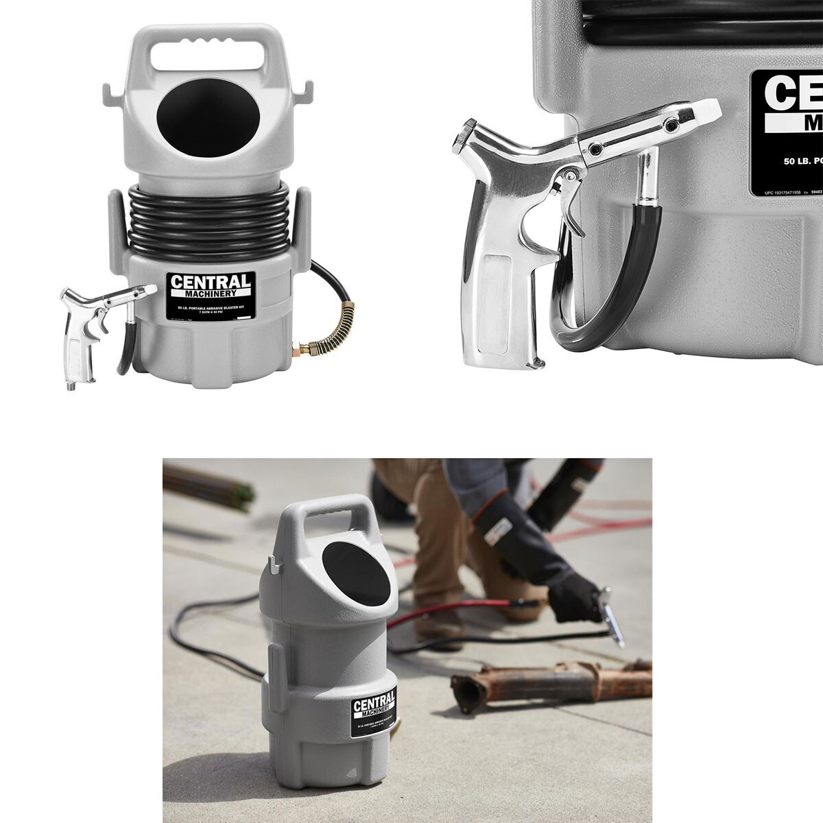 Abrasive Blaster Sandblasting Portable Sandblaster Gun Hopper Paint ...