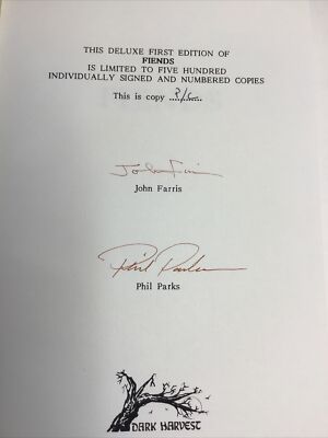 Friends by John Farris & Phil Parker Signed By Both.limited Deluxe 1st Edition