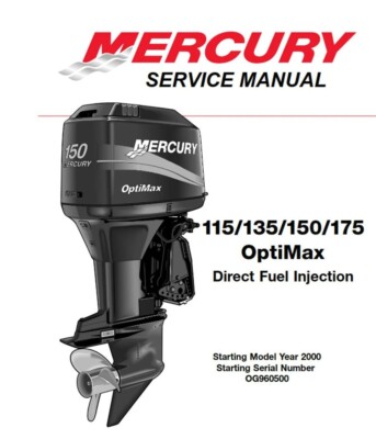 Service Manual for Mercury 115 135 150 175 Optimax DFI - 2000 On | on a USB