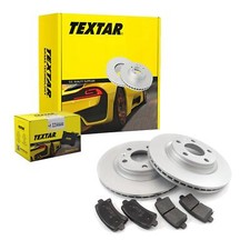 TEXTAR Satz Bremsen Bremsbeläge + Bremsscheiben belüftet hinten für Nissan Leaf