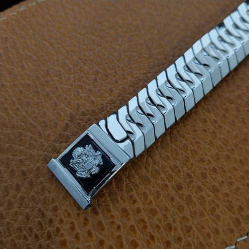 Vintage 40s Marvel United States Great Seal White Gold unbenutzt Classic Watch Band - Bild 5 von 10