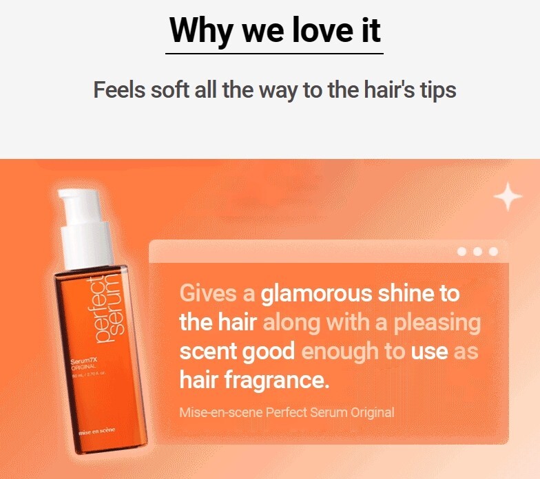 Miseenscene Perfect Serum Original 80ml Hair Serum Hair Essence