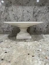 White Ceramic Pedestal Cake Plate Stand