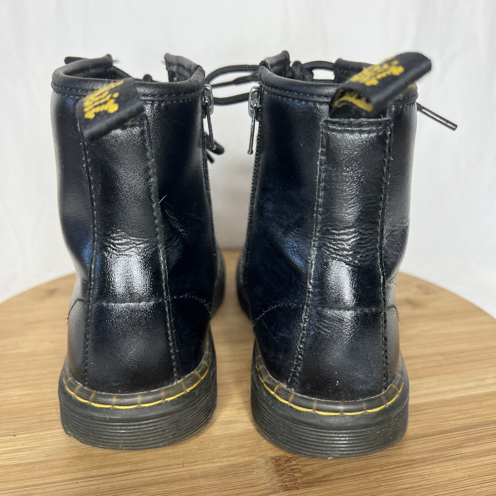 Doc Martens Zavala J Combat Boots Womens Size 5 Black Leather Zip UP Boots thumbnail 3