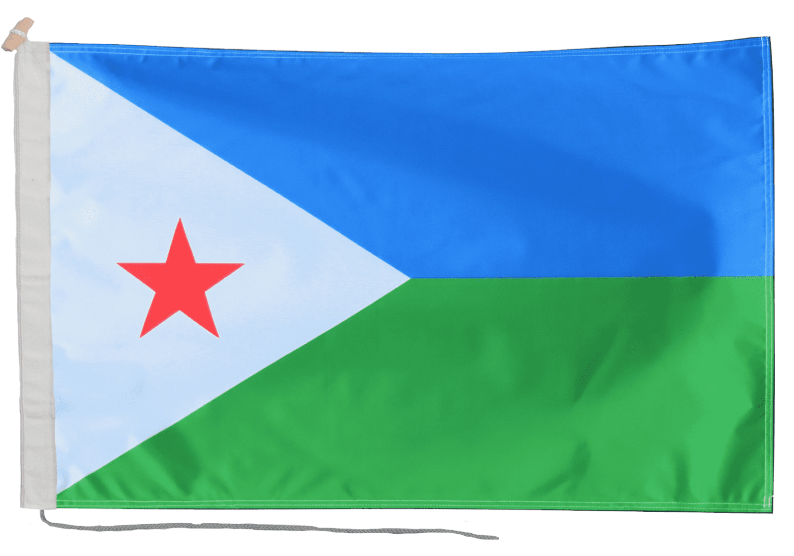 Djibouti Flag with Rope and Toggle - Handmade in the UK