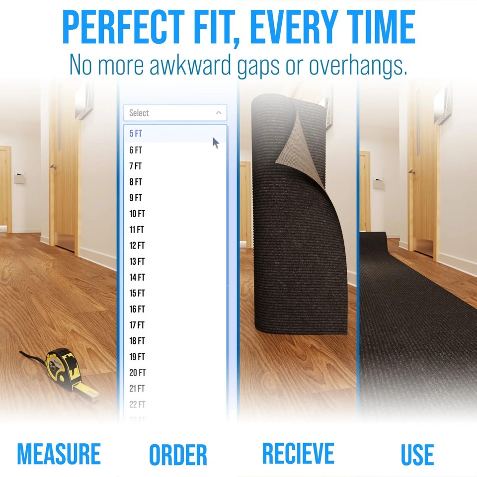 Utility Rugs Easy-Clean Heavy-Duty Runner Rugs Extra Long 24