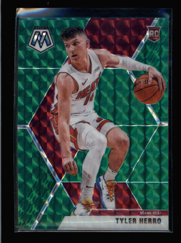 TYLER HERRO 2019/20 PANINI MOSAIC #223 ROOKIE GREEN PRIZM