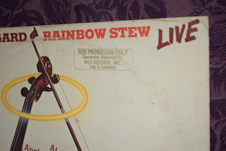 Merle Haggard, Rainbow Stew, Live at Anaheim Stadium VINYL  1981 MCA PROMO EX/VG - Image 4 of 4