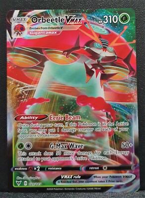 Pokemon Card Orbeetle VMAX 021/185 Full Art Ultra Rare Vivid