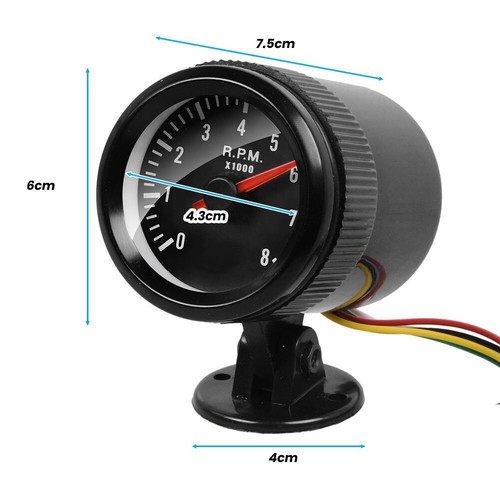 2" 52mm Car Tachometer Gauge Meter with LED Shift Light 0-8000 RPM 12V - Picture 7 of 8