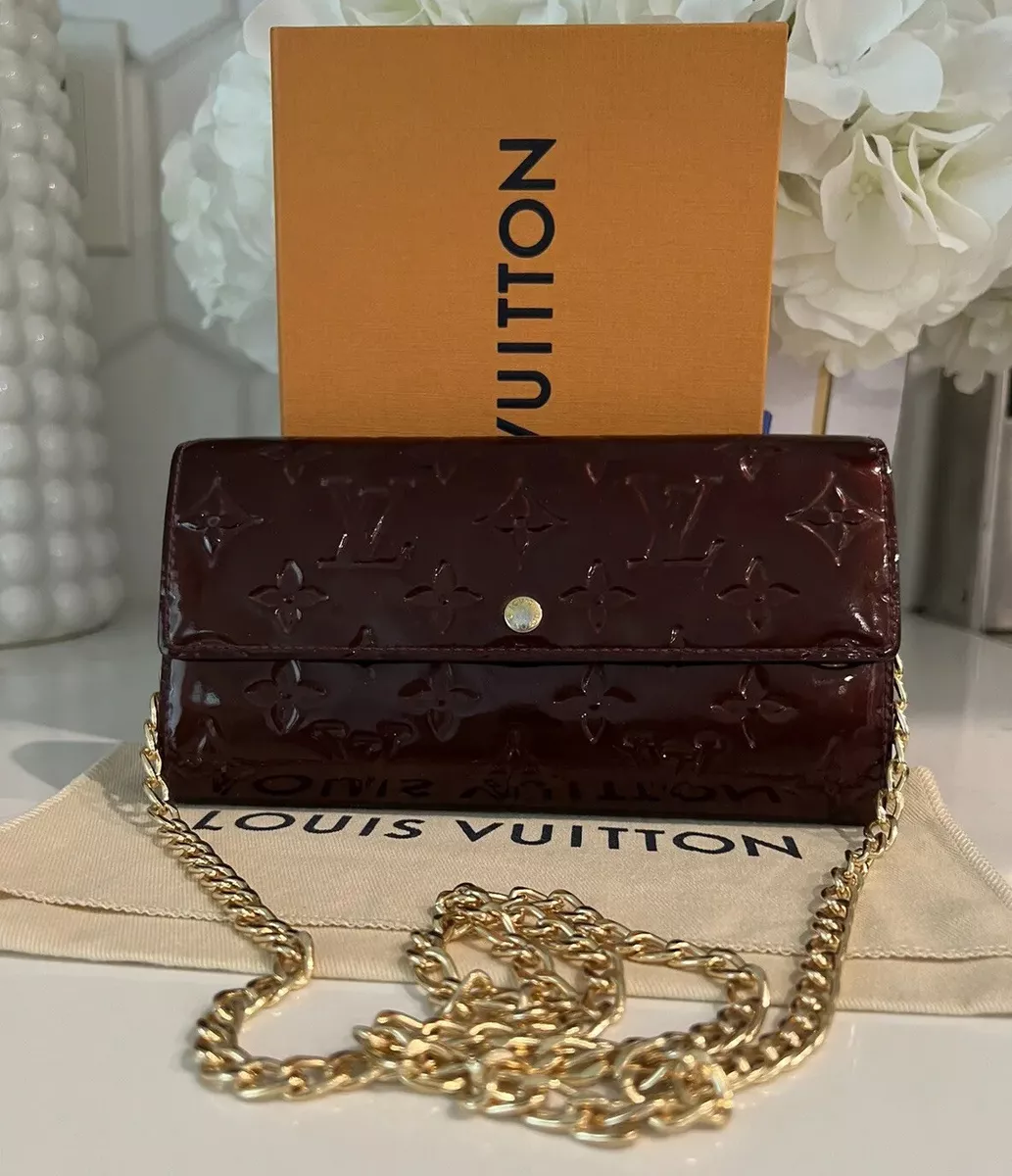 Authentic Louis Vuitton Vernis Sarah Wallet Genuine Patent 