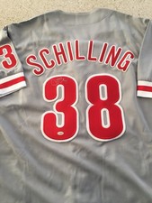CURT SCHILLING SIGNED AUTOGRAPHED PHILADELPHIA PHILLIES JERSEY COA 