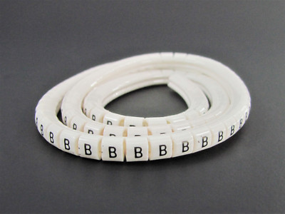 (100x) Wieland Size 4 Letter B Slip On Wire Marker, .110'' to .170'' OD Z Type