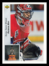1992-93 Upper Deck #438 Patrick Roy Vezina Trophy Winner NHL Hockey Card