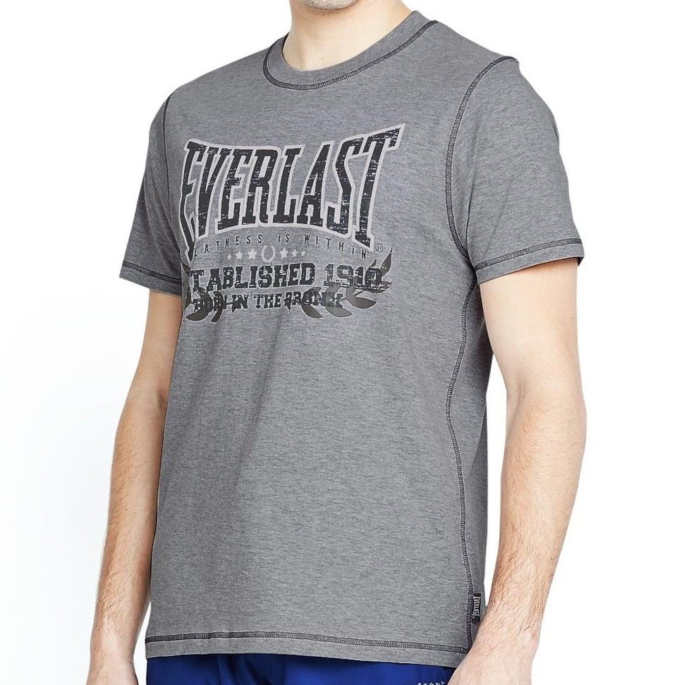 Everlast S Mens SS Grey Marl T-Shirt Bnwt Brand New Limited