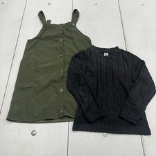 Shein 2 Piece Green Black Outfit Set Girls Size 8