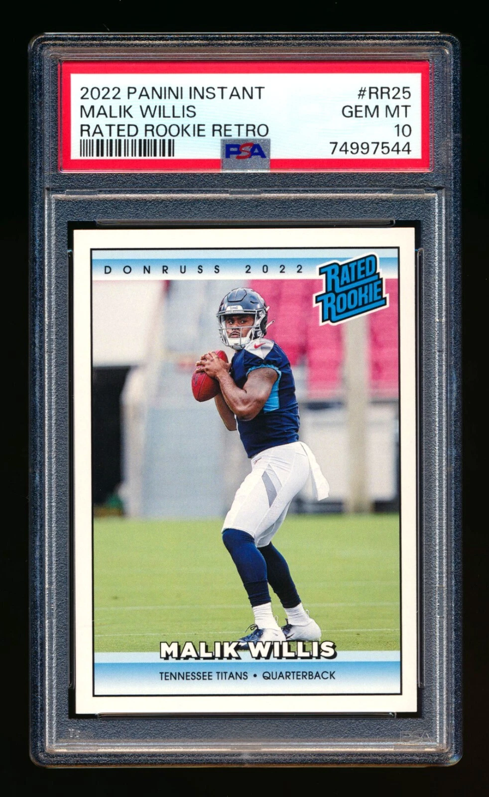 Malik Willis Panini Instant Rated Rookie Retro #RR25 Base