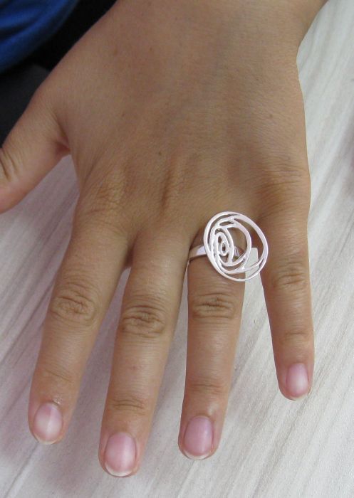 Genuine Solid Sterling Silver Ring - 925 Hallmarked, Handmade Statement Ring, Adjustable Size
