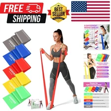 5 Color-Coded Elastic Stretch Bands for Unisex Fitness & Strength Training
