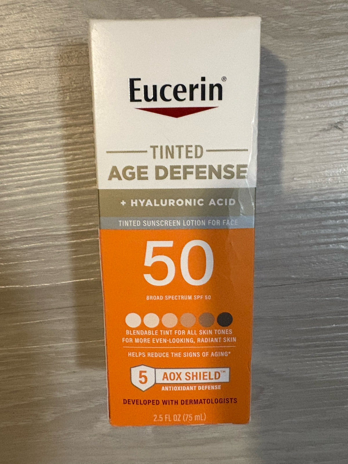 Eucerin Tinted Age Defense SPF 50 Face Sunscreen with Hyaluronic Acid 2.5 oz