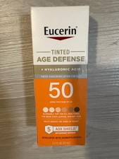 Eucerin Sun Tinted Age Defense SPF 50 Face Sunscreen Lotion 2.5 Fl Oz hyaluronic