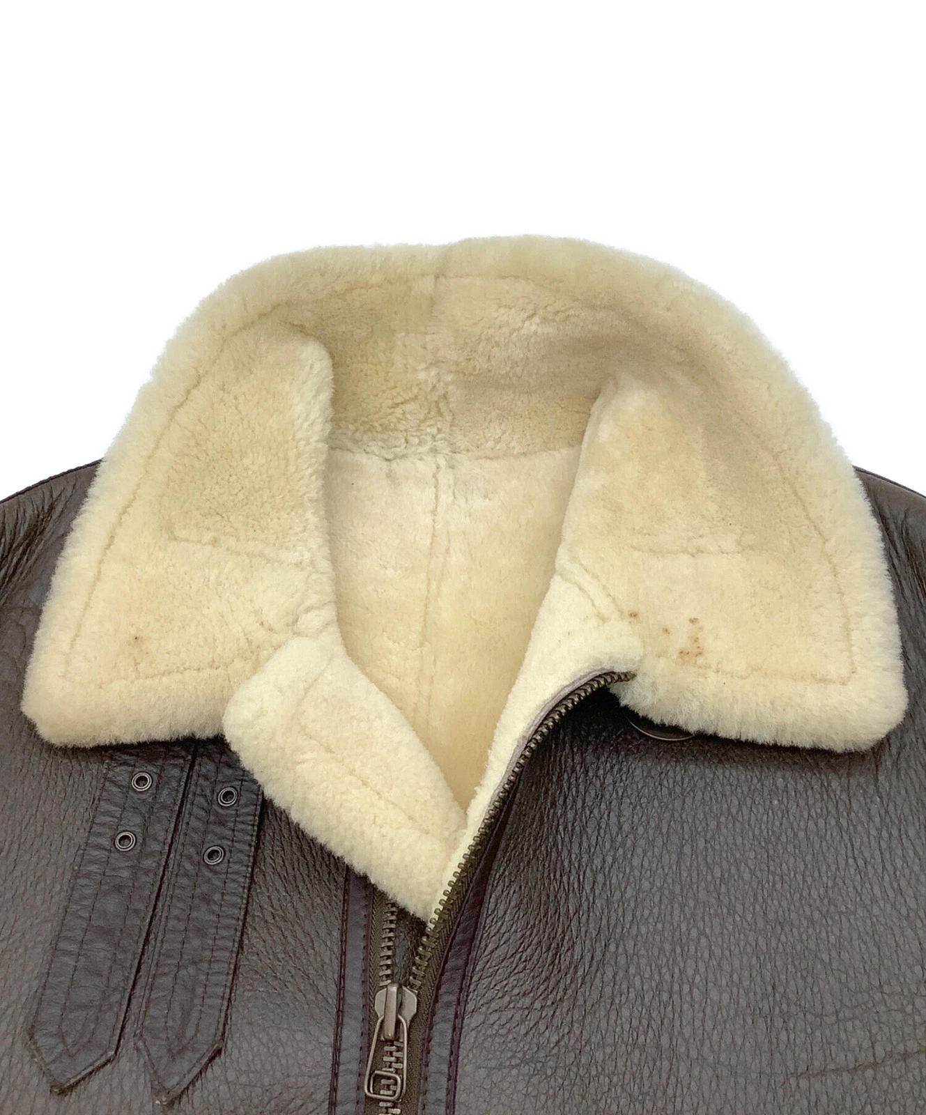 Bellezza Uomo Collection Mouton Leather Sheepskin Jacket Men's Size L Brown - product detail image 6