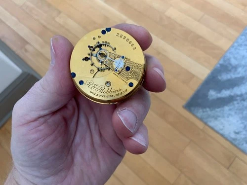 ANTIQUE 1885 WALTHAM R.E. ROBBINS 18s 13j 1883 Pocket Watch Movement RUNNING