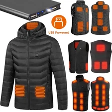 Men Women Heated Vest USB Charging Heating Ves Electric Heated Jacket w/ Battery