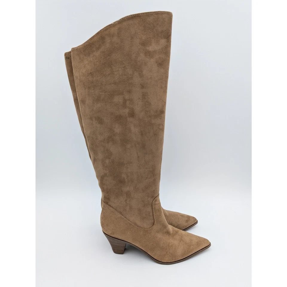 Botas Anne Klein Wei para mujer punta hasta la rodilla gamuza marrón talla US6 EU37 Foto 3 de 4