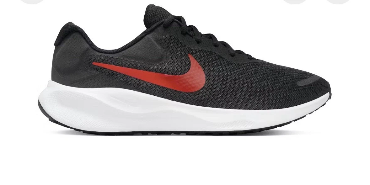 Size 9.5 - Nike Revolution 7 Black University Red FB2207-003 Men main image 3