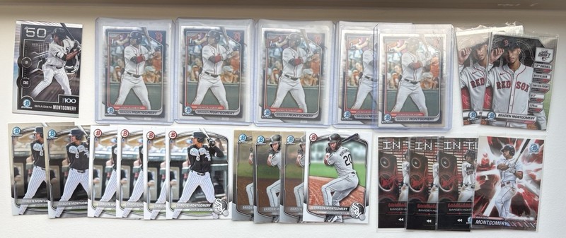 Braden Montgomery 2024 Bowman Draft Lot Boston Red Sox Chicago White Sox RC