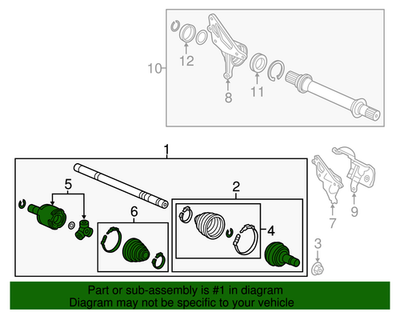 Genuine Acura 2014-2015 Acura MDX - Drive Shaft Assembly R 44305
