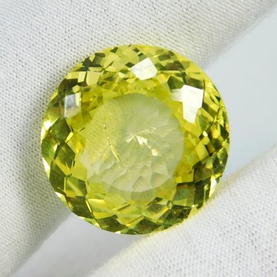 24,70 Ct Natürlich Sri Lanka Ceylon Lemon Yellow Saphir Rund IGL Zertifiziert