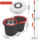 Spin Mop and Bucket with Wringer Set, 360° Spinning Mop System 4 Mop Refill