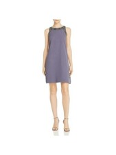 AIDAN MATTOX Womens Gray Sleeveless Above The Knee Evening Shift Dress 12