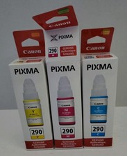 Canon Genuine MegaTank Refills GI-290 Cyan Magenta Yellow Ink Cartridges