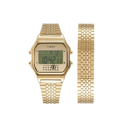 TIMEX x MM6 Maison Margiela T80 Digitaluhr Gold 34mm Limited Gift Set neu OVP