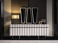 Anrichte Sideboard Mit Spiegel Gruppe Kommode Holz Weiß Esszimmer Modern