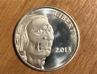 1 Troy Oz .999 Fine Silver 2013 Indian Head “Liberty” Round