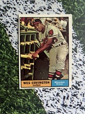 1961 Topps Baseball Wes Covington #296 Milwaukee Braves EX Low Shipping 