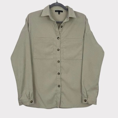 Kendall & Kylie Tan Corduroy Button Down Jacket 